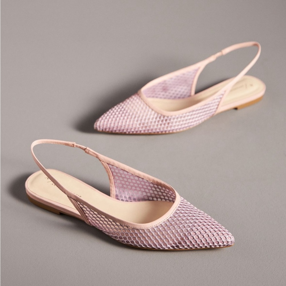 Anthropologie Mesh Slingback Flats Size 7 NWT